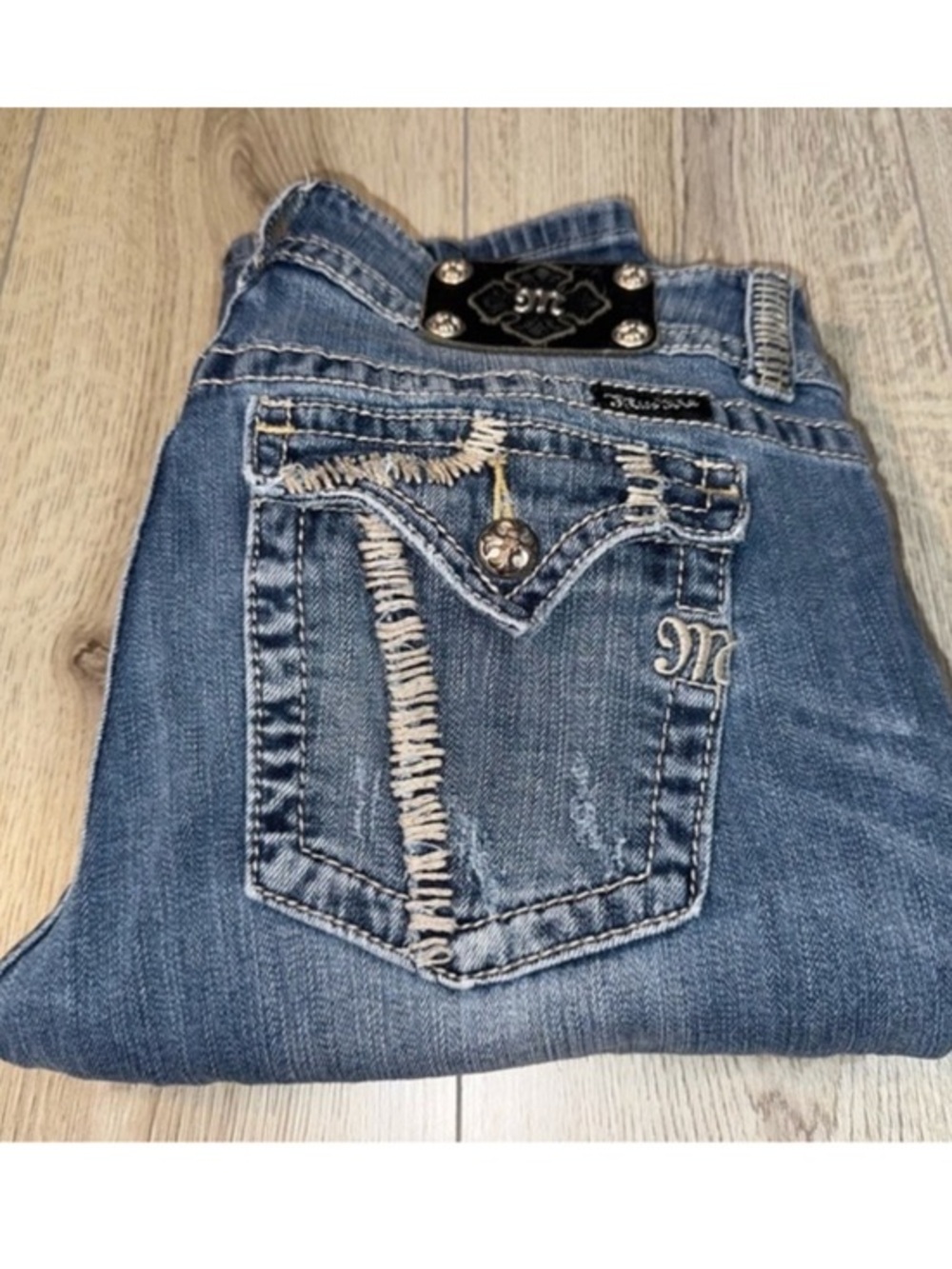 Miss me capri crop cropped blue jeans denim